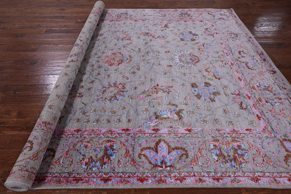 Wool and Silk Persian Handmade Rug 8' 2" X 10' 2" Q7089