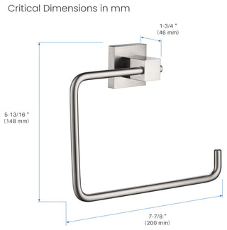 Cube Bathroom Towel Ring, Brushed Nickel