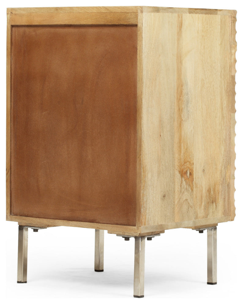 Lesley Modern Handcrafted Mango Wood and Iron Side Table