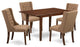 5Pc Dining Set, 1 Butterfly Leaf Table, 4 Light Sable Parson Chairs, Mahogany