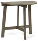 Sophia Outdoor Half-Round Acacia Wood Bistro Table, Gray Finish