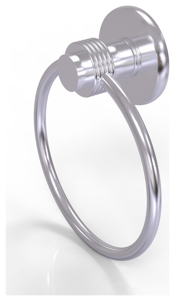 Mercury Towel Ring with Groovy Accent, Satin Chrome