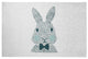 Monochrome Bunny Easter Chenille Rug, Ocean Abyss Green, 4'x6'