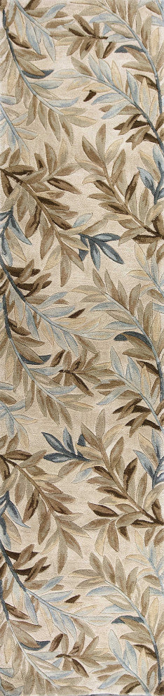 HomeRoots 7' x 9' Wool Ivory Area Rug