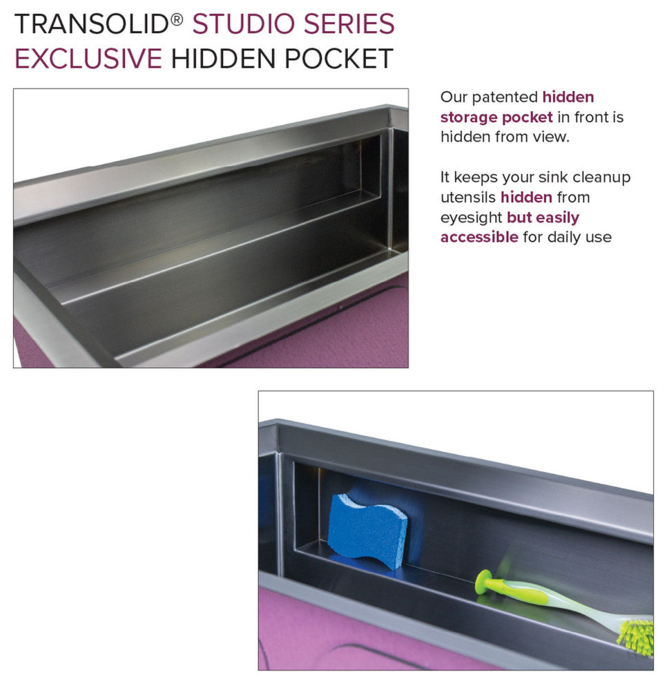 Transolid 14 Gauge Super Single Bowl Undermount Stainless Steel Kitchen Sink, Pvd Gun Metal