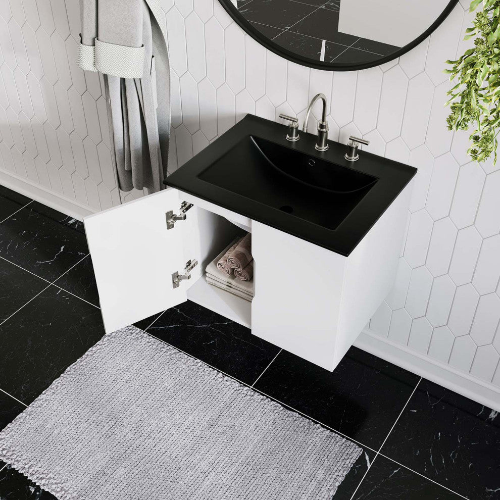 Vitality 24" Bathroom Vanity, White Black