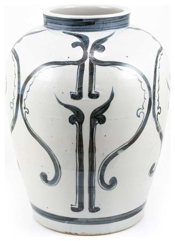 Blue And White Peking Opera Mask Jar