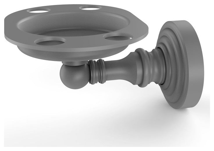 Waverly Place Tumbler and Toothbrush Holder, Matte Gray