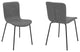 Benzara BM240774 Metal and Leatherette Dining Chair, Set of 2, Gray and Black