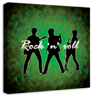 Rock n Rock Green 20x20 Canvas Wall Art