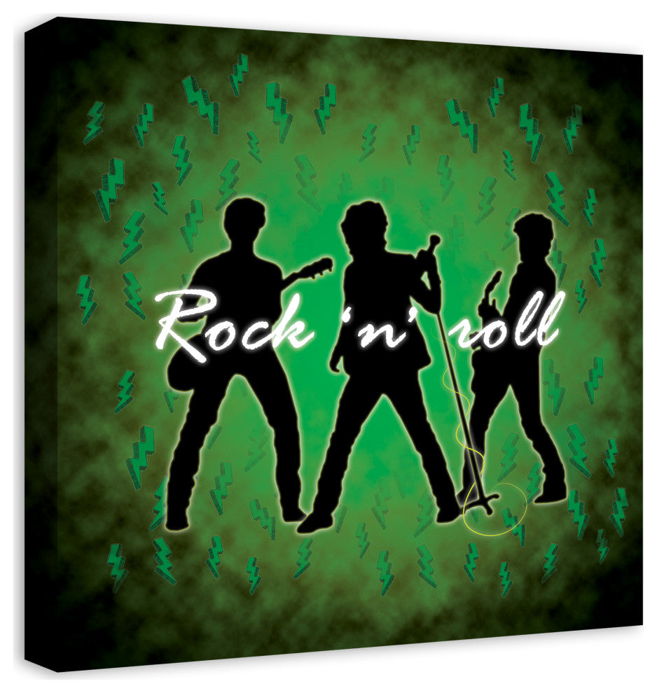 Rock n Rock Green 20x20 Canvas Wall Art
