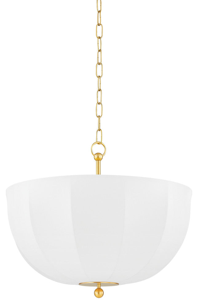1 Light Pendant, Aged Brass