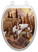Wild Horses Toilet Tattoos Seat Cover, Vinyl Lid Decal, Western Bathroom, Elongated