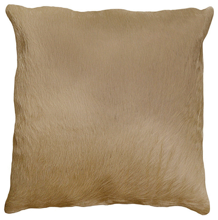 Natural Torino Cowhide Pillow 18"x18", Natural