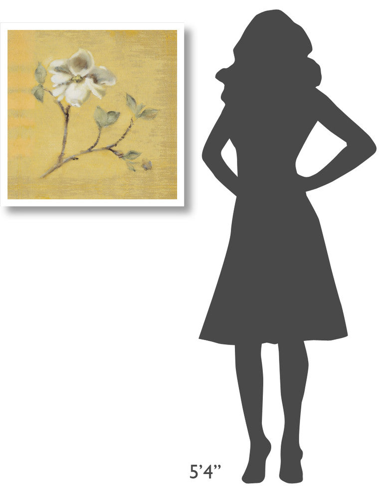 "Dogwood Blossom on Gold" Digital Paper Print by Cheri Blum, 26"x26"