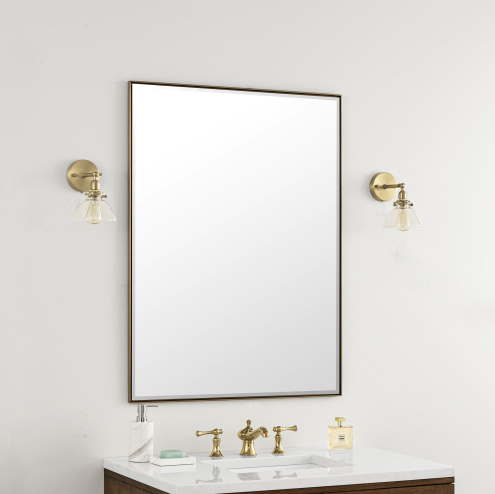 Rohe 30" Mirror, Champagne Brass