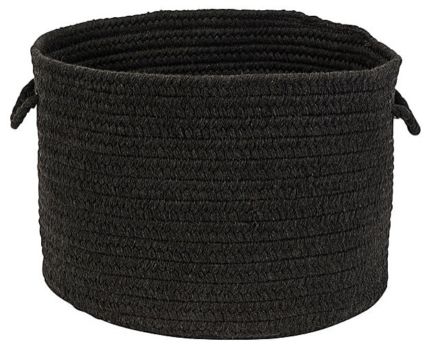 Colonial Mills Basket Sunbrella Solid Ebony Round