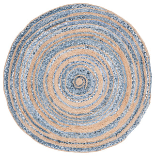 Safavieh Cape Cod Collection CAP209 Rug, Blue/Natural, 4' Round