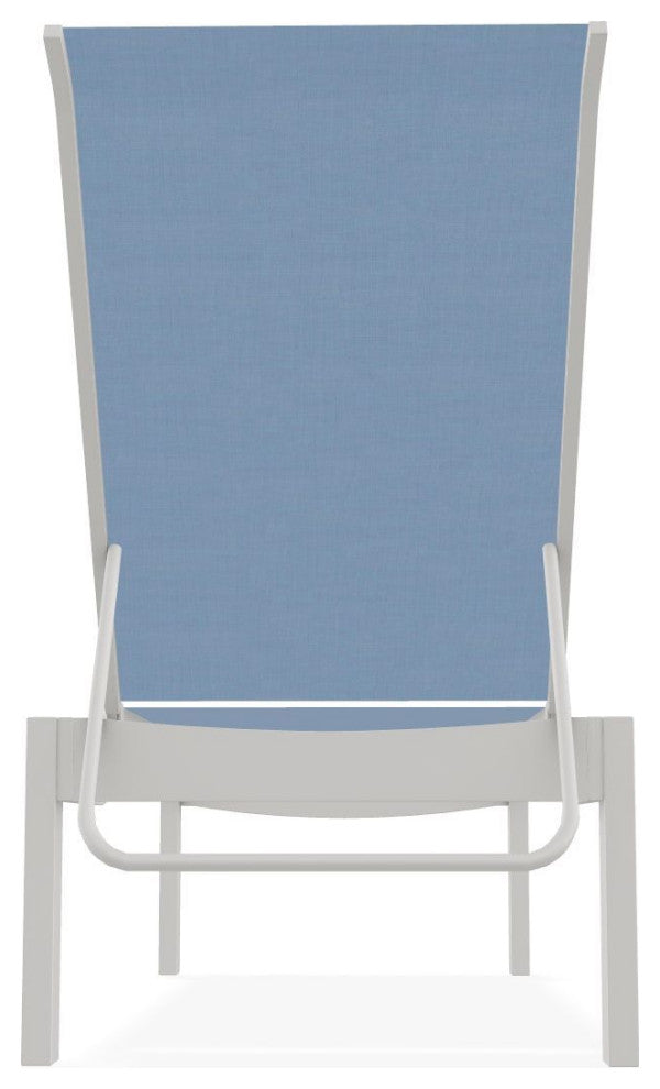 Leeward Sling Stackable Outdoor Chaise Lounge, Sky/Snow
