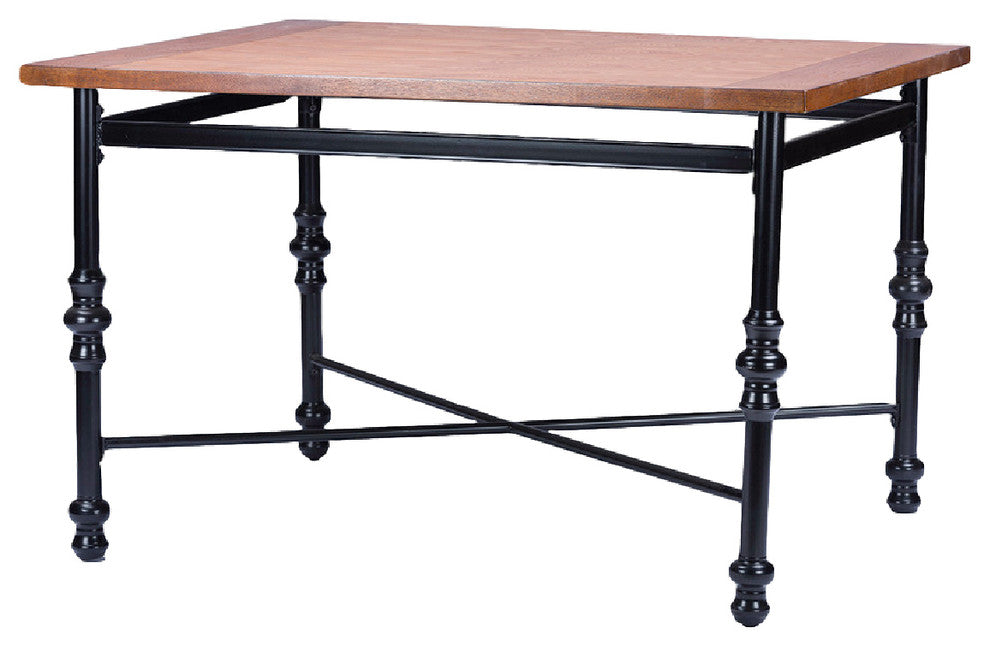 Broxburn Light Brown Wood And Metal Dining Table