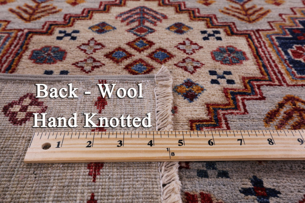 6' 5" X 9' 8" Khorjin Super Kazak Handmade Wool Rug Q5659