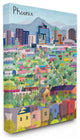 Colorful Phoenix Arizona City Architectural Skyline 30x40