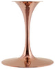 Dining Table, Oval, Artificial Marble, Metal, Rose Gold Black, Modern, Bistro