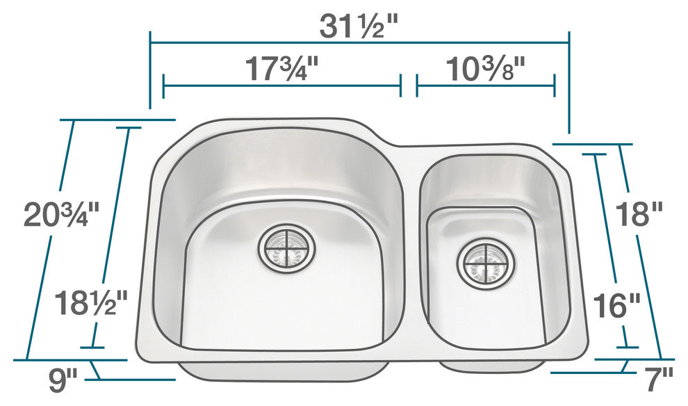 PL1213-18 Stainless Steel Kitchen Sink