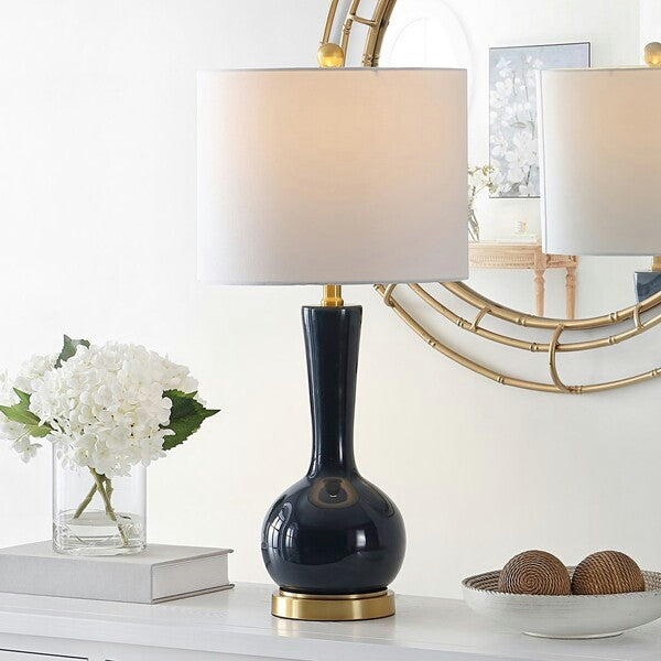 Safavieh Gaetna Glass Table Lamp Navy