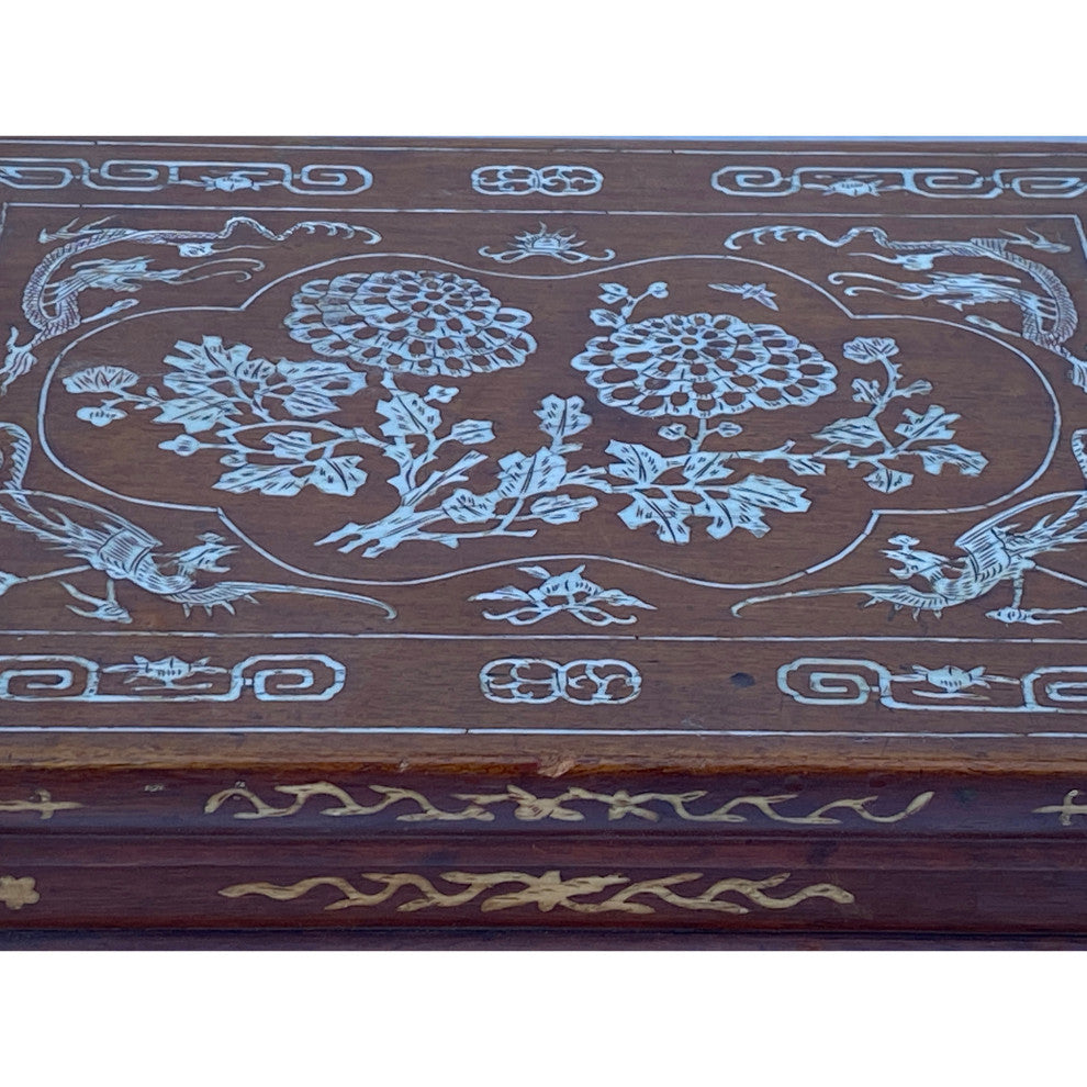 Chinese Brown MOP Inlay Rectangular Table Top Stand Display Easel Hws2384