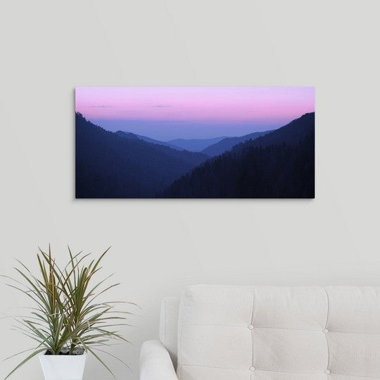 "Smokey Mountain Twilight" Wrapped Canvas Art Print, 30"x14"x1.5"