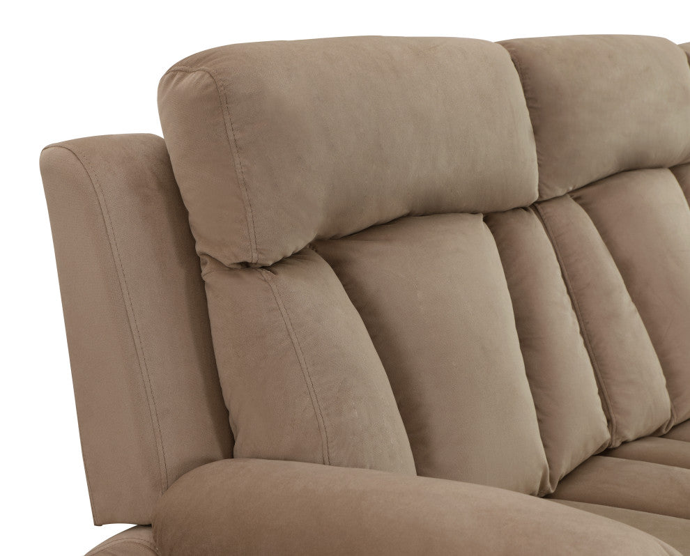 Axel Contemporary Microfiber Recliner, 3-Piece Set, Beige