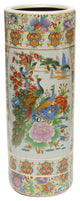 24" Satsuma Birds and Flowers Porcelain Umbrella Stand