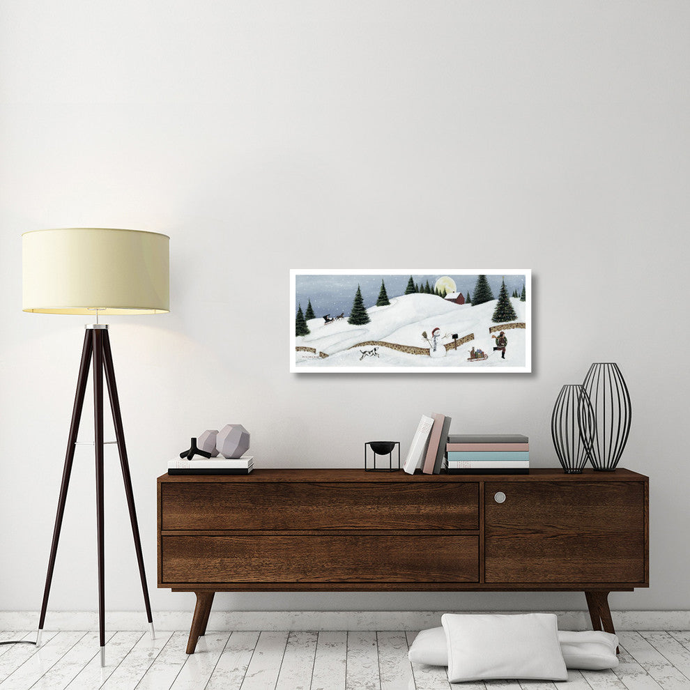 "Christmas Valley Snowman Crop" Paper Print by David Carter Brown, 42"x18"