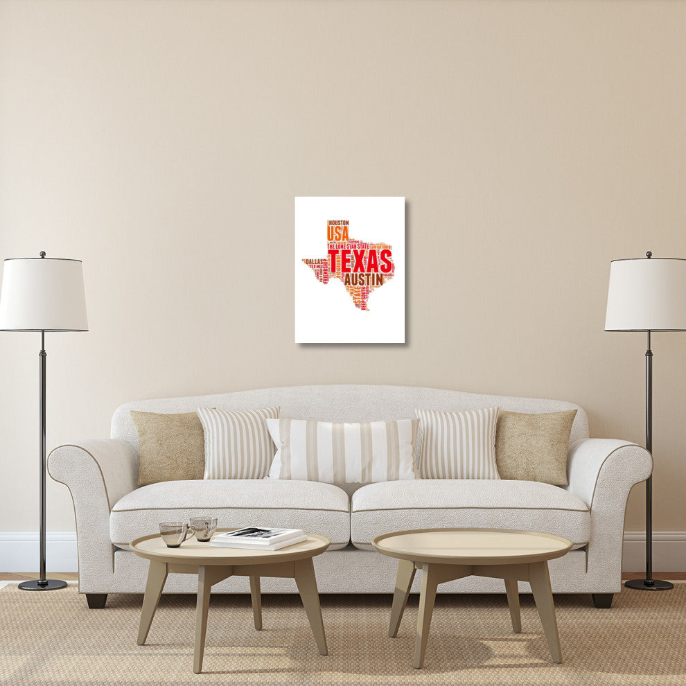 "Texas Word Cloud Map" Fine Art Print