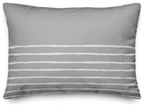 Gray and White Sketch Stripes 14x20 Lumbar Pillow