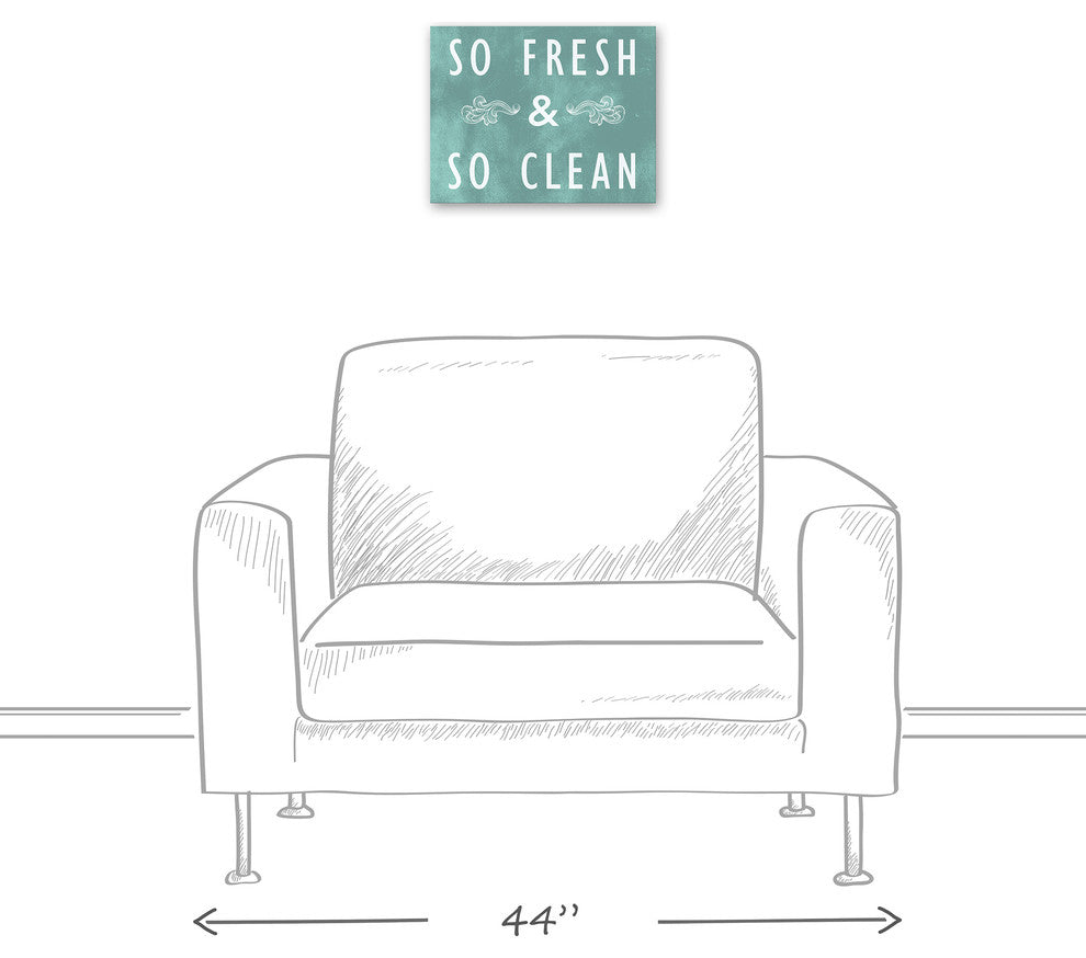 So Fresh and So Clean Teal Canvas Wall Art, 11x14