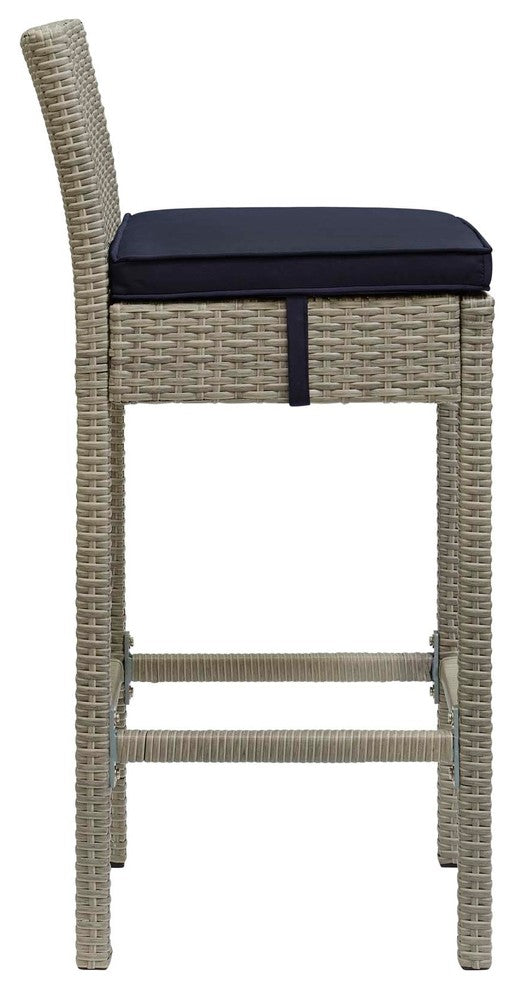 Conduit Bar Stool Outdoor Patio Wicker Rattan Set of 4