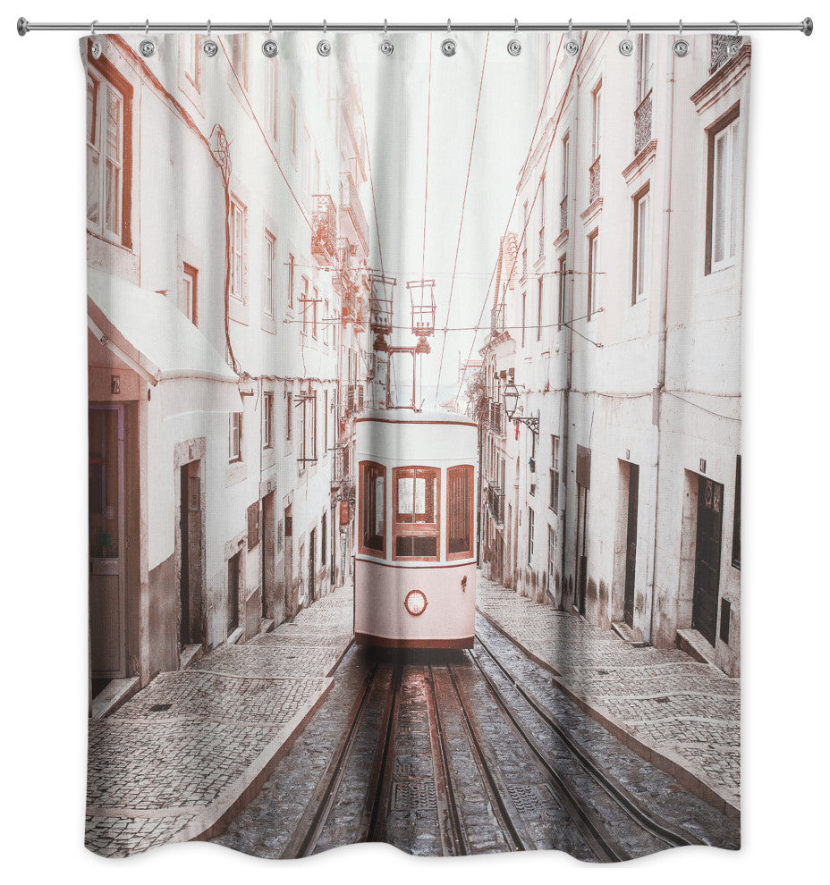 Lisbon Trolley 71"x74" Shower Curtain