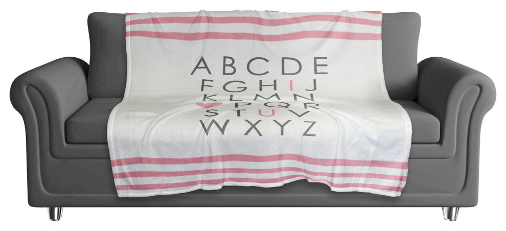 I Heart You Pink 50x60 Coral Fleece Blanket
