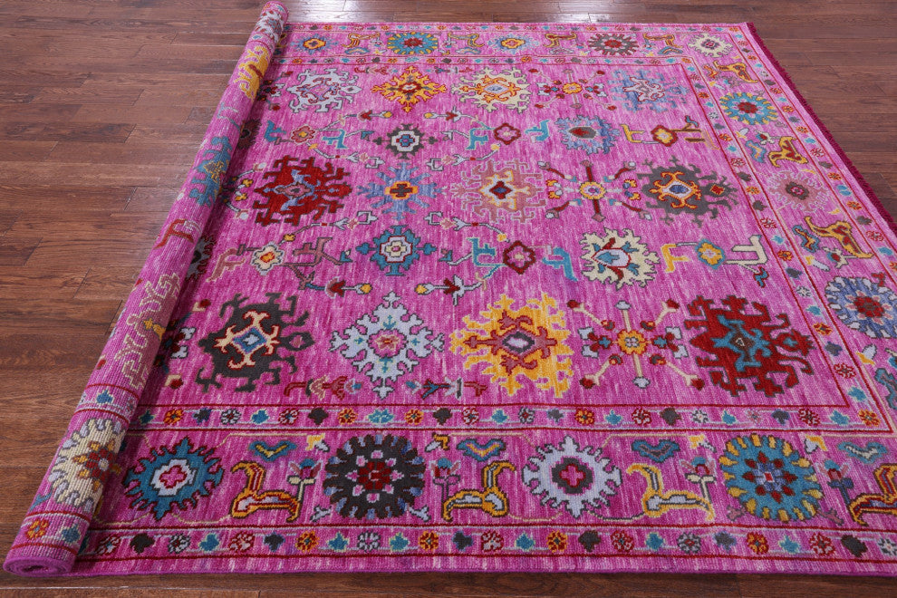 Hand-Knotted Turkish Oushak Wool Rug 8' 2" X 10' 2" - Q15954