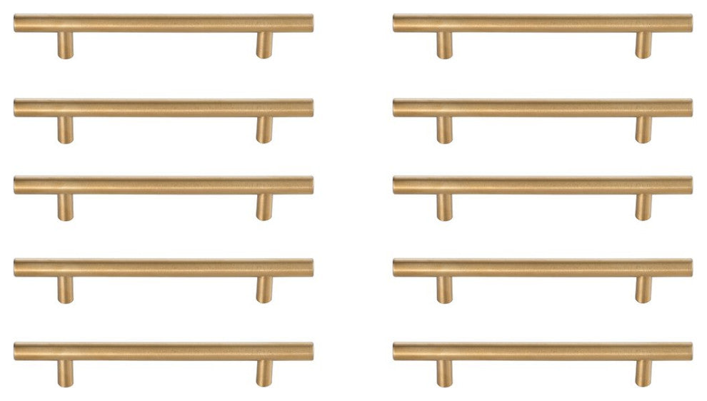 PL400-5-BR-10PK Quinn 5" Center to Center Brass Bar Pull Multipack, Set of 10