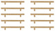 PL400-5-BR-10PK Quinn 5" Center to Center Brass Bar Pull Multipack, Set of 10