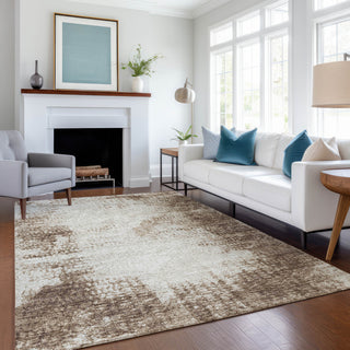 Premium Machine Washable Mayfield AMF34 Brown 3' x 5' Rug