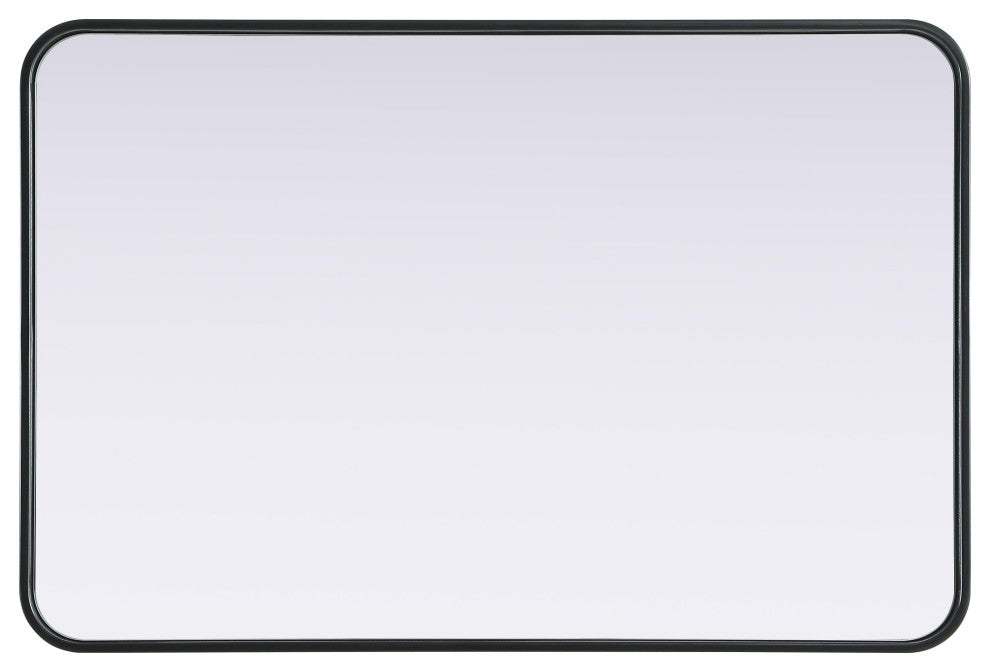 Home Living Contour Metal Rectangle Mirror 24x36, Black