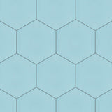 Textile Basic Hex Aqua Porcelain Floor and Wall Tile