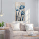 Blue Tulip Wall Art X-Ray Photography Giclee Printed on Hand Finished Ash Wood