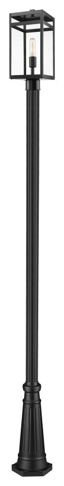 Z-LITE 596PHMR-519P-BK 1 Light Outdoor Post Mounted Fixture, Black