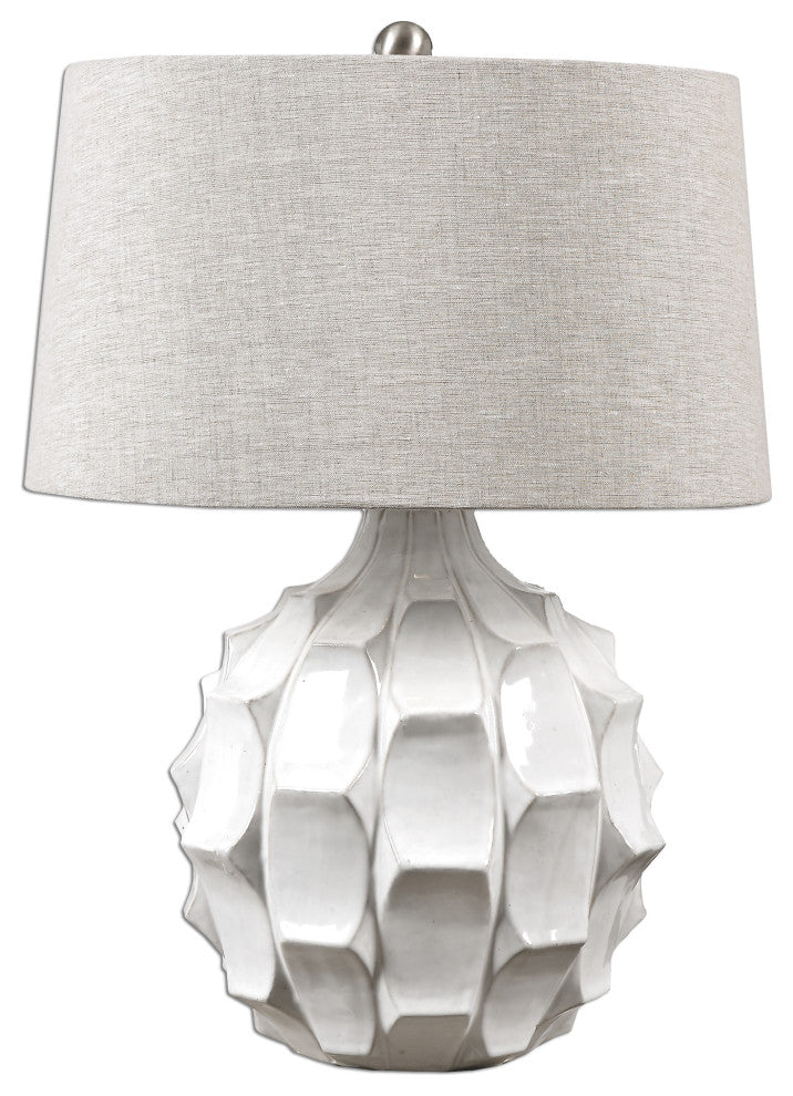 Uttermost Guerina Scalloped Lamp, White