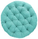 Noble Gray Indoor Sunbrella Canvas Aruba Round Papasan Cushion